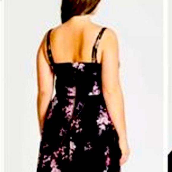 City Chic Orchid Midi Pocket Black Floral Dress - Picture 5 of 13